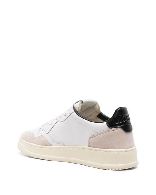 Autry Medalist Sneakers In White Calf Leather And Suede for men