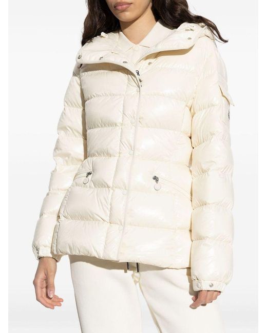 Moncler Natural Cream 'Barante' Down Jacket With Hood