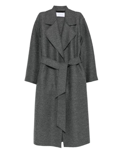 Harris Wharf London Gray Virgin Wool Coat With Belt