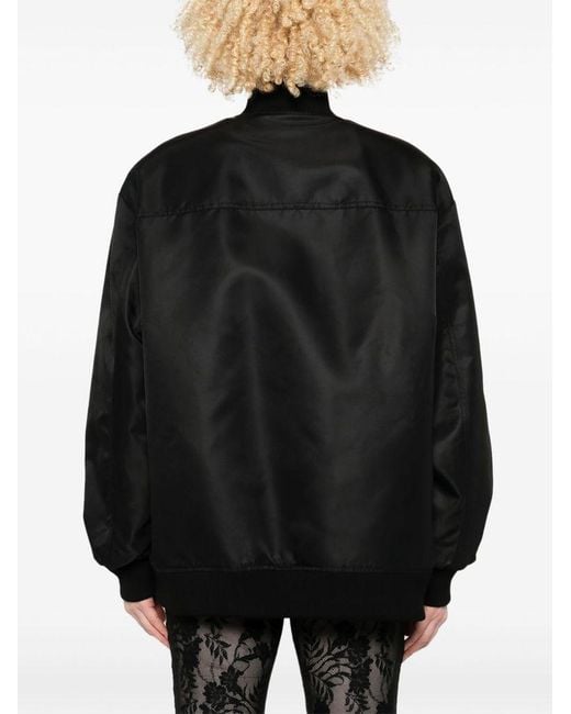 Sportmax Black Button-Up Bomber Jacket