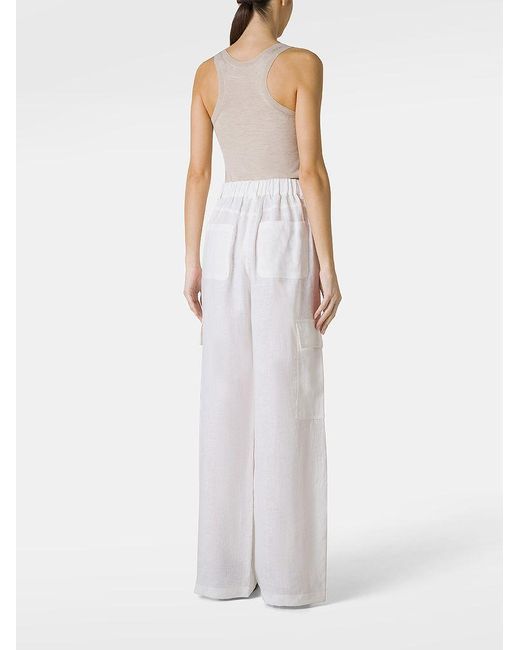 | Pantaloni Ocarina cargo in lino e raso | female | BIANCO | 23 di Marina Rinaldi in White