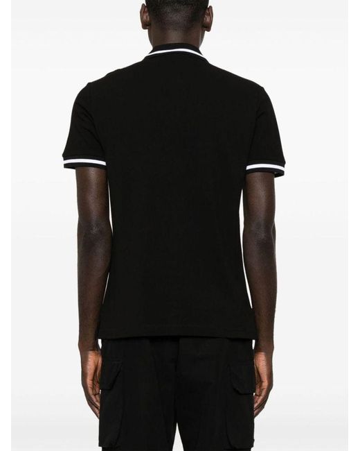 | Polo in cotone con logo a contrasto | male | NERO | S di Versace in Black da Uomo