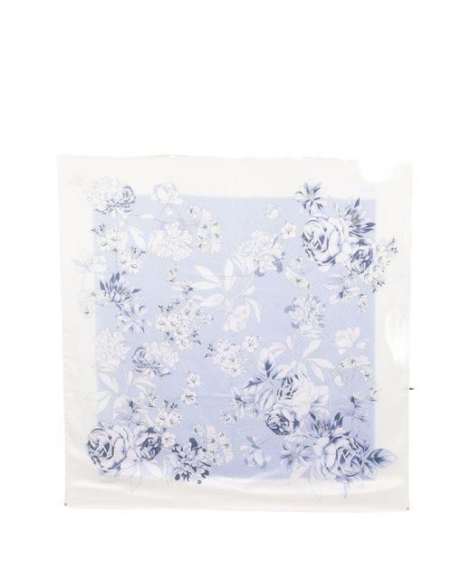 Foulard Celeste Con Stampa Floreale di Liu Jo in Blue