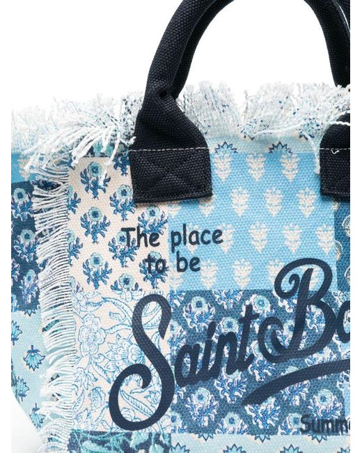 Mc2 Saint Barth Blue 'Colette' And Pattern Tote Bag