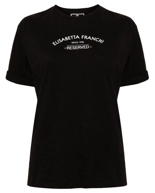 | T-shirt stampa logo | female | NERO | 42 di Elisabetta Franchi in Black