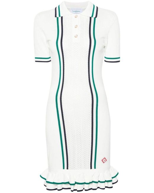 | Abito corto Tennis Pointelle con volant | female | BIANCO | S di Casablancabrand in White