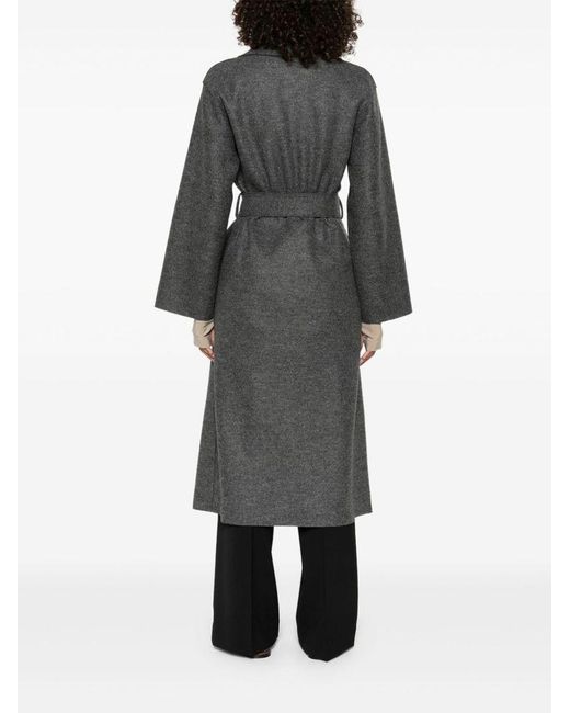 Harris Wharf London Gray Virgin Wool Coat With Belt