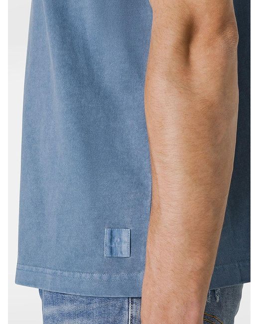 | T-shirt in cotone girocollo con etichetta con logo | male | BLU | XL di PS by Paul Smith in Blue da Uomo