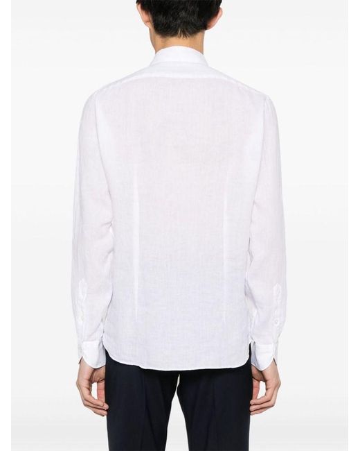 | Camicia classica in lino a maniche lunghe | male | BIANCO | 42 di Xacus in White da Uomo
