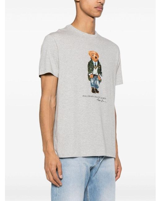 | T-shirt motivo Polo Bear | male | GRIGIO | S di Polo Ralph Lauren in Gray da Uomo