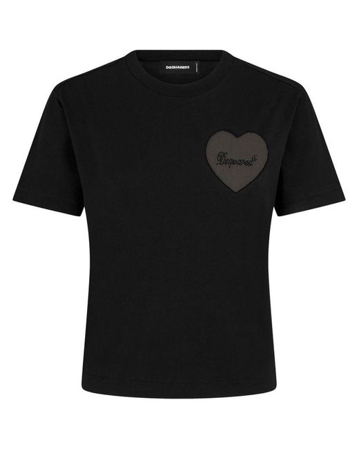 T-shirt con applicazione logo di DSquared² in Black
