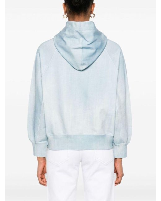 Felpa Con Cappuccio E Logo di Ermanno Scervino in Blue