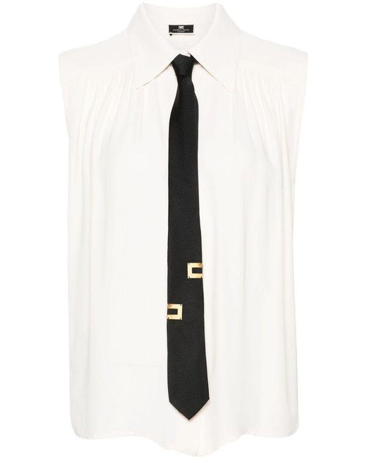 | Camicia con cravatta | female | BIANCO | 40 di Elisabetta Franchi in White
