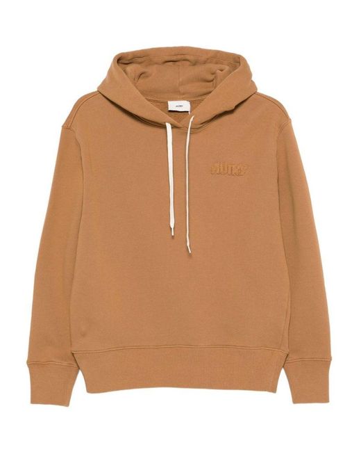 Felpa Con Cappuccio E Logo di Autry in Brown