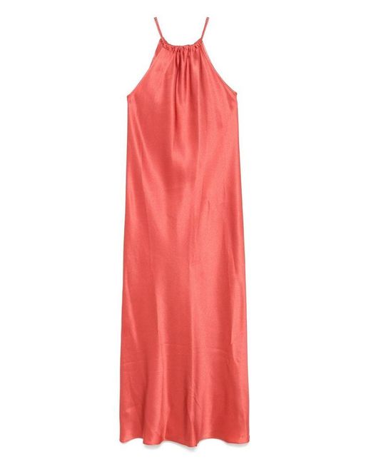 Antonelli Women's Red Coral Silk Blended Midi Dress