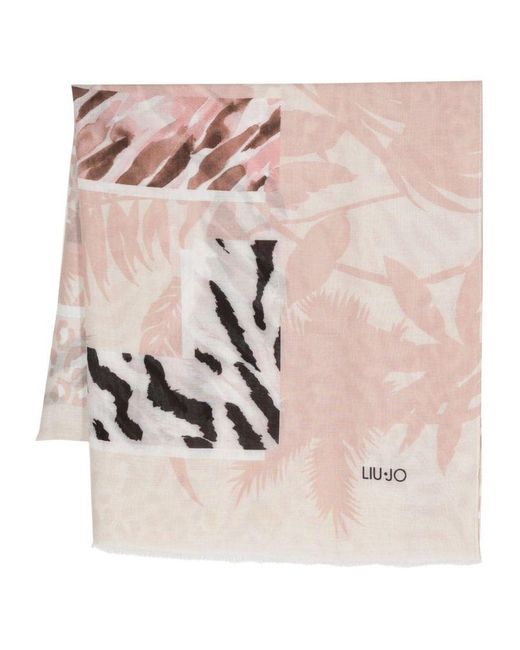 | Sciarpa leggera con stampa a fiori e leopardata | female | ROSA | UNI di Liu Jo in Pink
