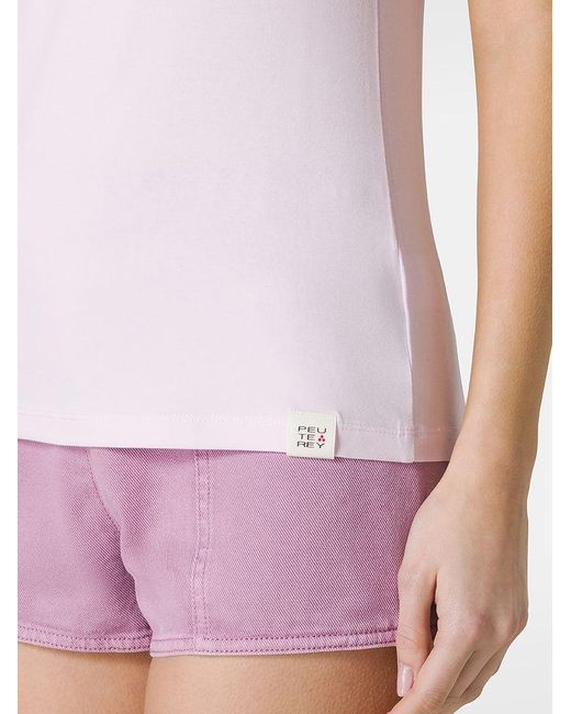 | T-shirt Menta in cotone con etichetta con logo | female | VIOLA | XL di Peuterey in Purple