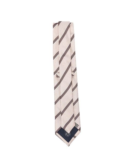Cravatta A Righe di Corneliani in White da Uomo