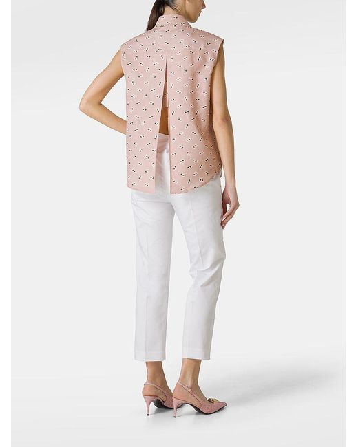 | Camicia smanicata in lino e cotone con stampa paisley | female | ROSA | 42 di Palm Angels in Pink