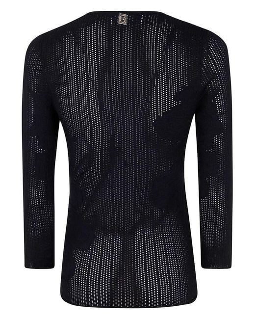Maglia Nera Trapuntata Aderente di Blugirl Blumarine in Blue