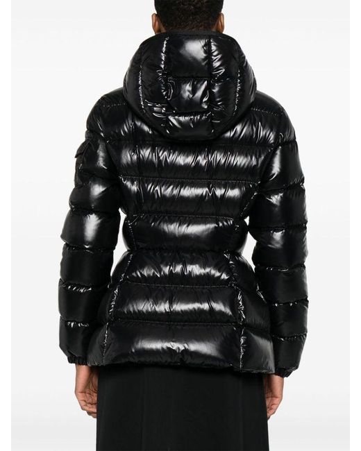 Moncler Black Glossy 'Barante' Down Jacket With Hood