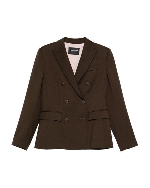 Dondup Brown Double-Breasted Jacket