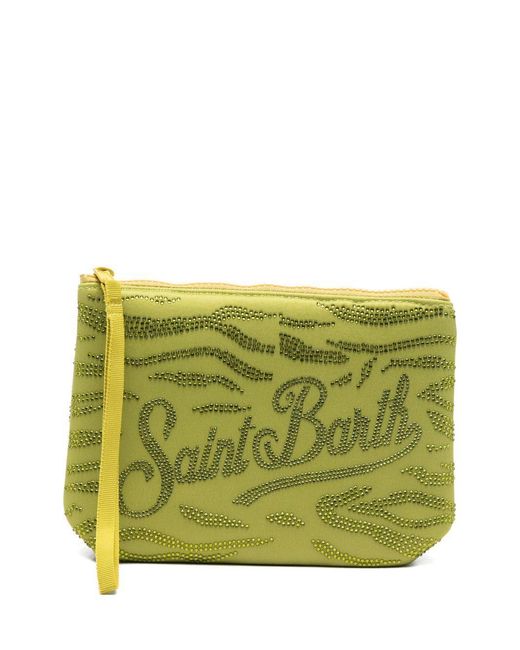Pochette Aline Strass Verde Acido di Mc2 Saint Barth in Green