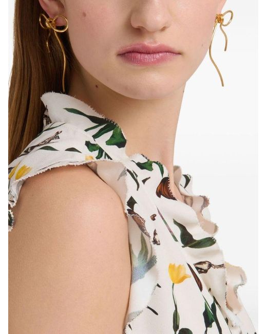 Orecchini Con Fiocco di Marni in Metallic