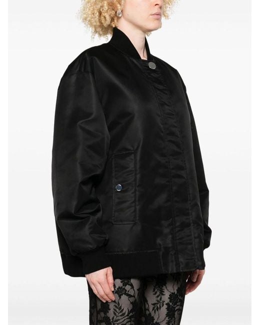 Sportmax Black Button-Up Bomber Jacket