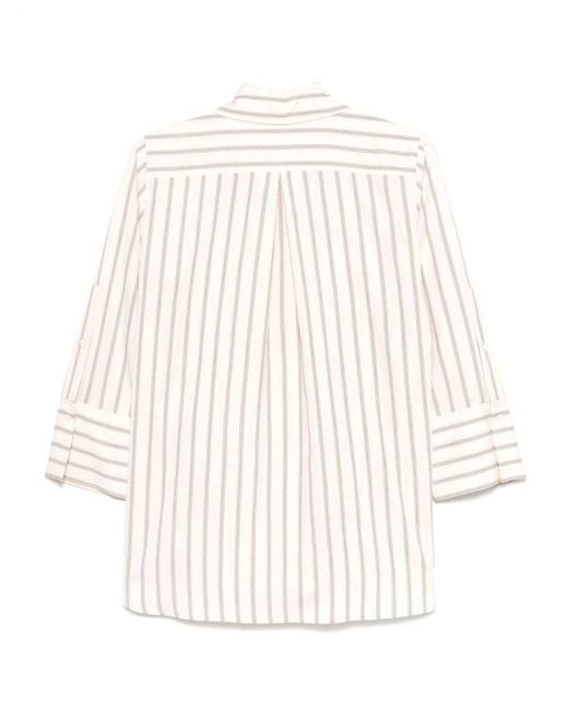 Camicia A Righe A Maniche Lunghe di Seventy in Natural