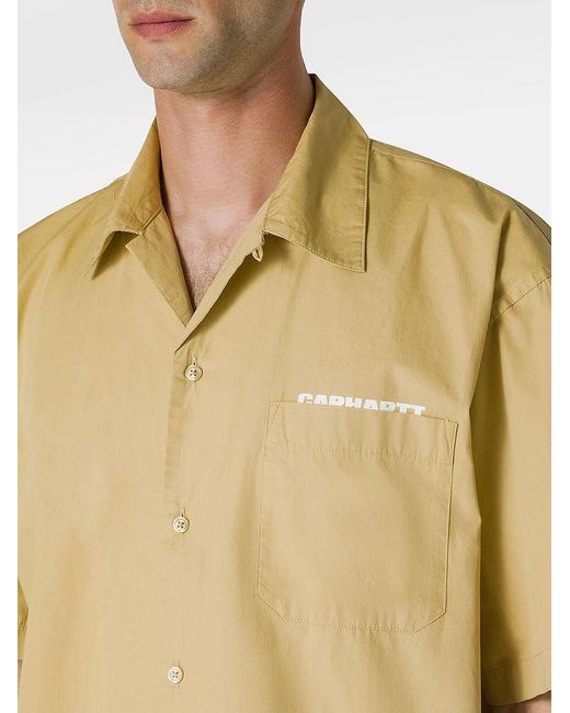 | Camicia in cotone a maniche corte con tasca | male | BEIGE | L di Carhartt in Yellow da Uomo