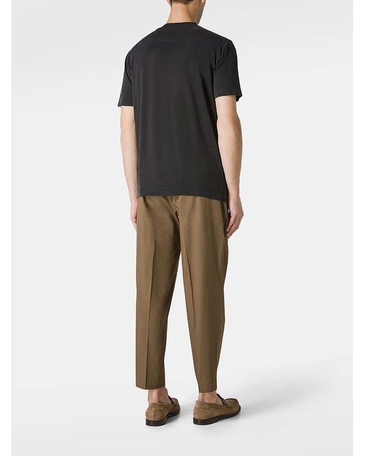 | T-shirt girocollo a maniche corte in cotone | male | NERO | XL di Daniele Fiesoli in Black da Uomo
