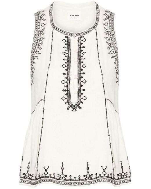 | Blusa design ricamato | female | BIANCO | 40 di Isabel Marant in White