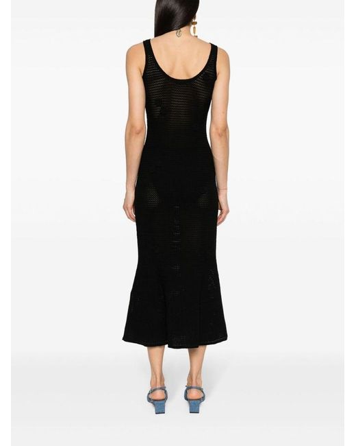 Self-Portrait Black Polyester Casual Dress