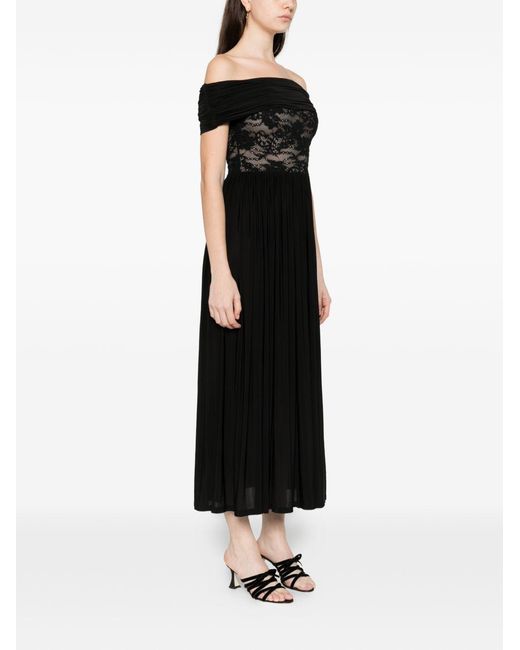 Abito Lungo Off-Shoulder Rebellion di Zimmermann in Black