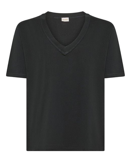 | T-shirt in cotone con scollo a V | male | NERO | XL di Officina 36 in Black da Uomo