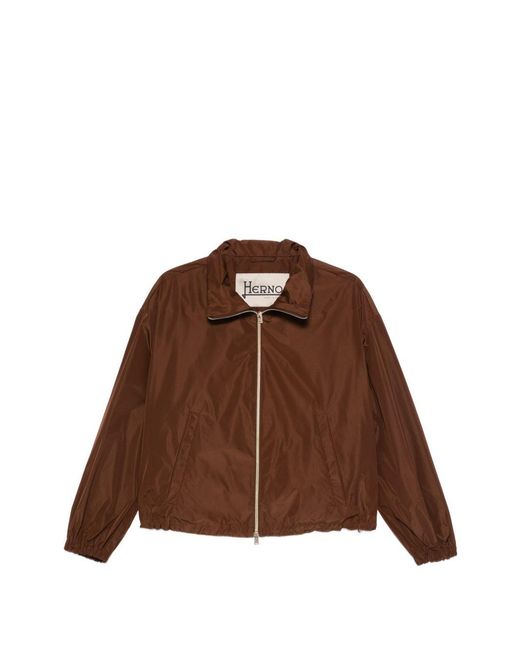 Cappotto Con Zip di Herno in Brown