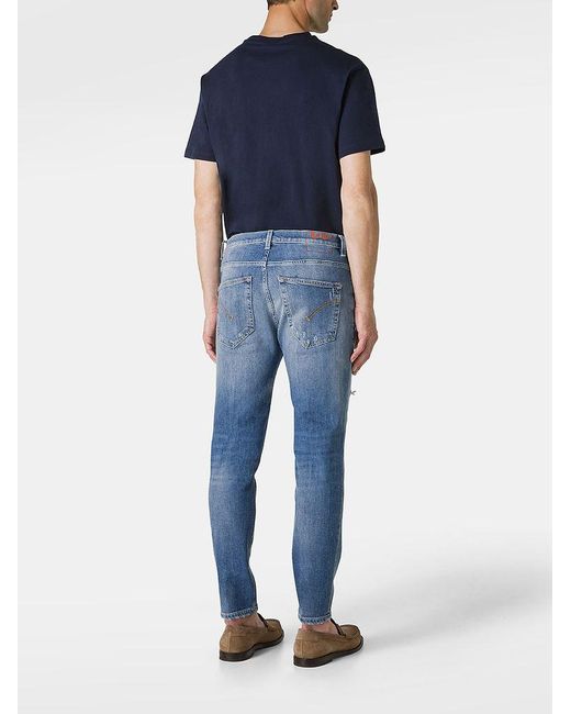 | Jeans Brighton in cotone carrot fit | male | BLU | 36 di Dondup in Blue da Uomo