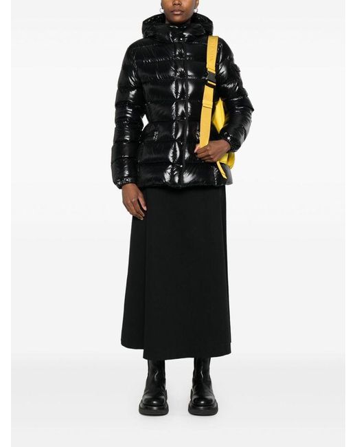 Moncler Black Glossy 'Barante' Down Jacket With Hood