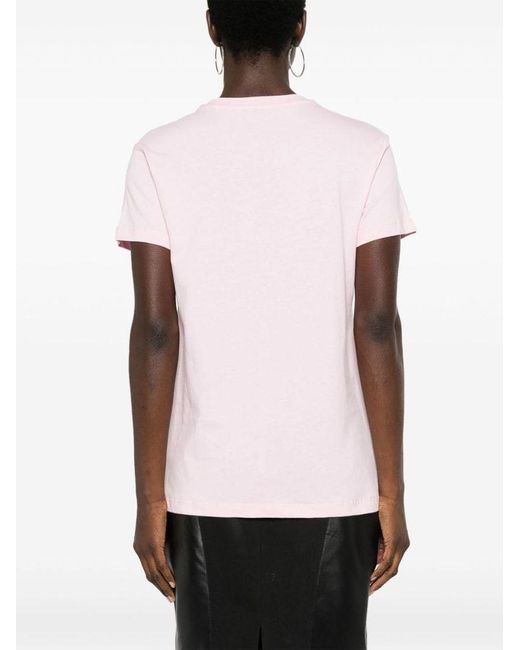 Pinko Pink Logo-print Cotton T-shirt