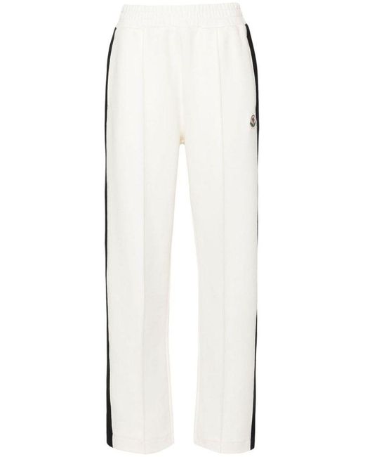 | Pantaloni sportivi in cotone con striscia laterale | female | BIANCO | S di Moncler in White