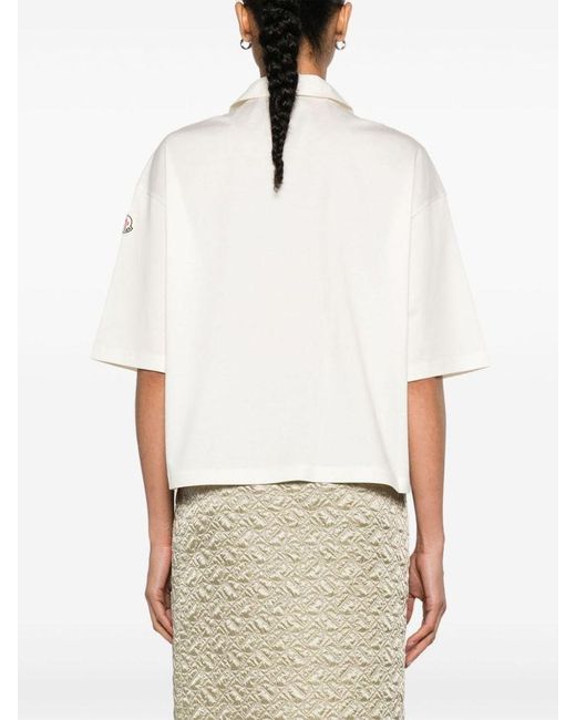 | Polo in cotone a maniche corte con logo | female | BIANCO | S di Moncler in White