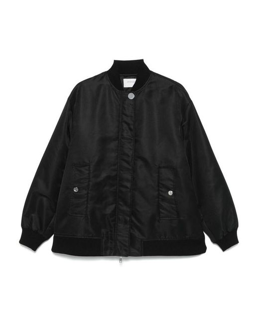 Sportmax Black Button-Up Bomber Jacket