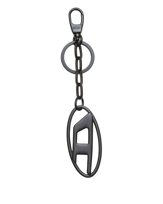 DIESEL White Rhinestone Keychain