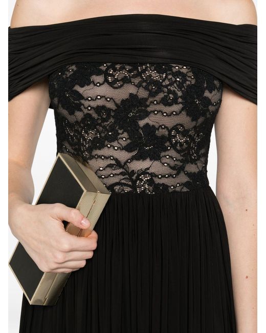 Abito Lungo Off-Shoulder Rebellion di Zimmermann in Black