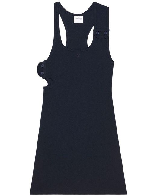 Abito Corto Anni '90 di Courreges in Blue