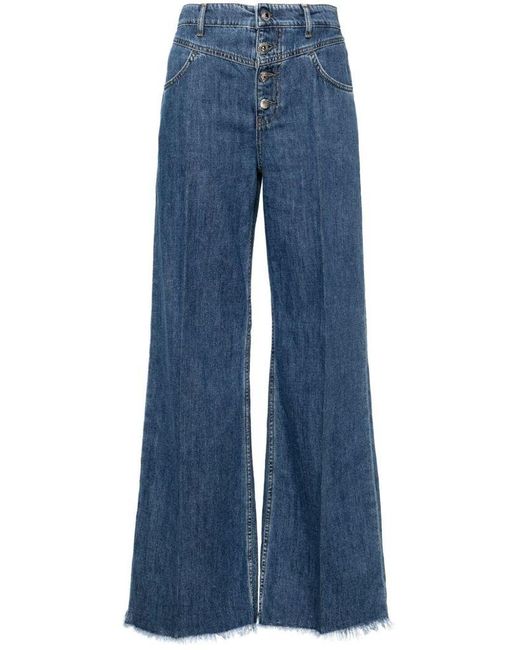 | Jeans in cotone a zampa con orlo sfrangiato | female | BLU | 30 di Liu Jo in Blue
