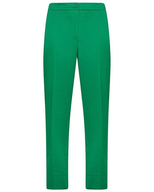 | Pantaloni Orel in raso di cotone linea slim | female | VERDE | 23 di Marina Rinaldi in Green
