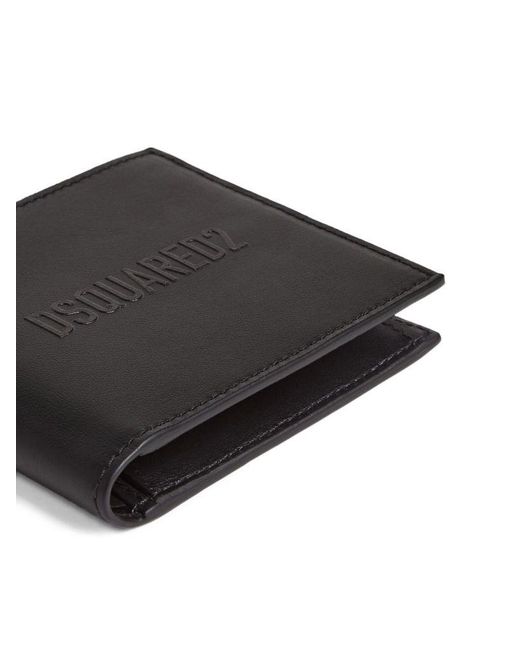 DSquared² Black Bi-Fold Wallet With Logo for men