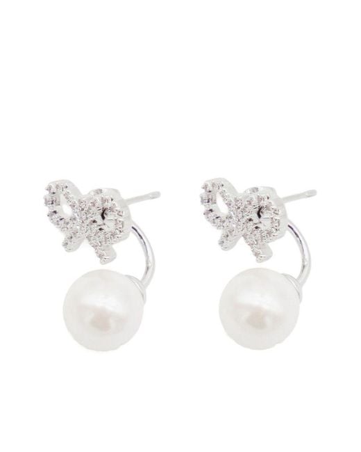 Self-Portrait White Pearl Drop Earrings